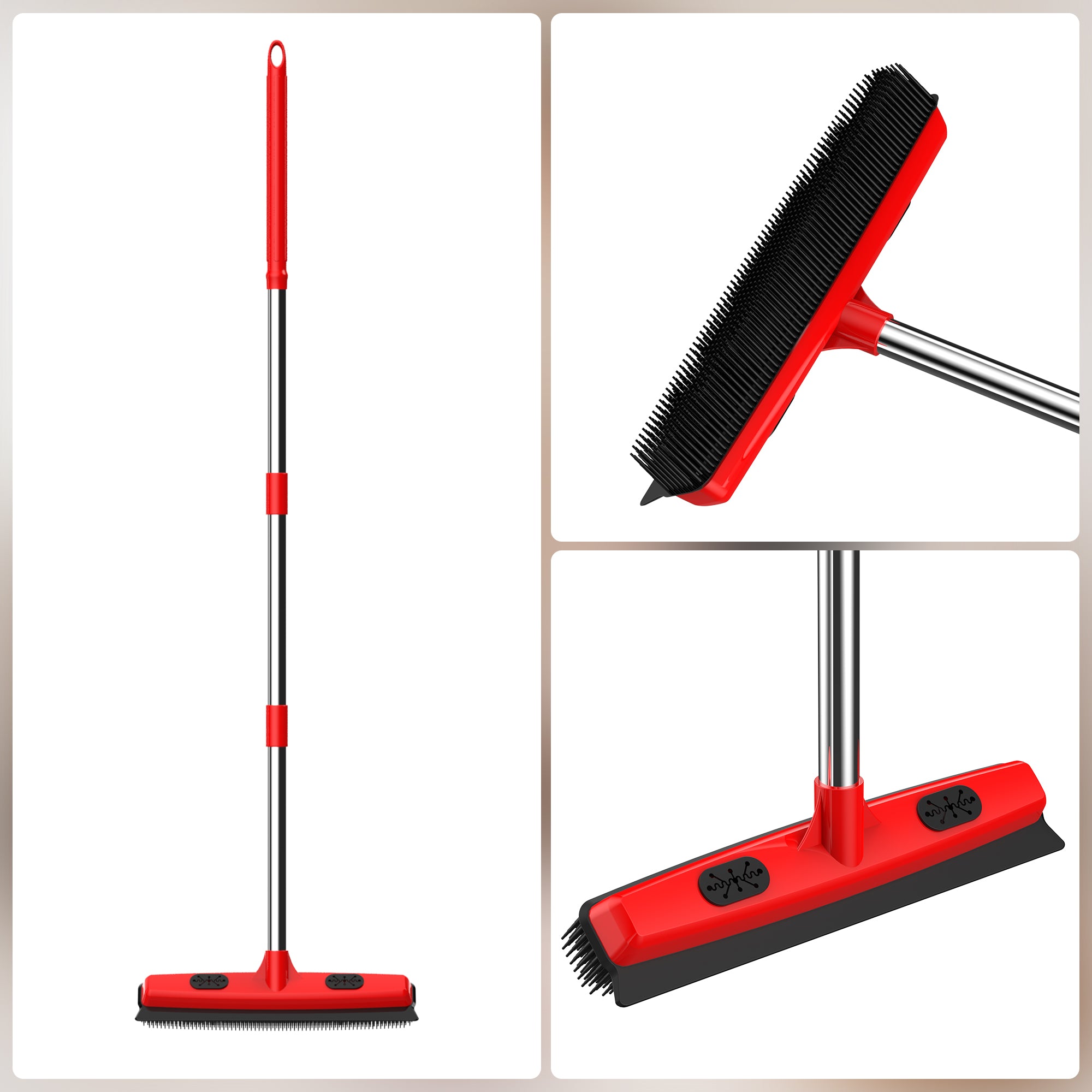Pet Hair Removal Broom – Deep Clean Carpet & Rug Fur Remover
